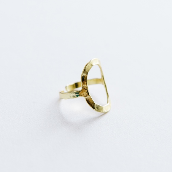 Mata Traders Jewelry - Hammered Oval Ring Gold Mata Traders Jewelry - Hammered Oval Ring Gold